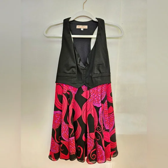 red koi fish dress Joiemont Womens Koi Fish Long Strap Dress 3D Fish High Waist Maxi Cami Dress (0624-Red-L) at Amazon Women's Clothing store
